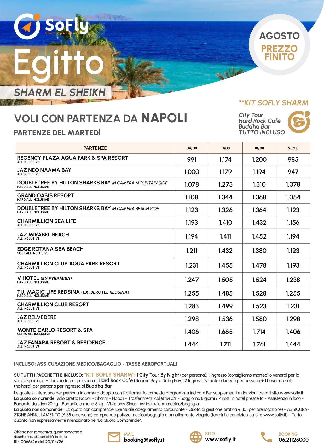 SPECIALE AGOSTO SHARM EL SHEIKH VOLO DEL MARTEDI'