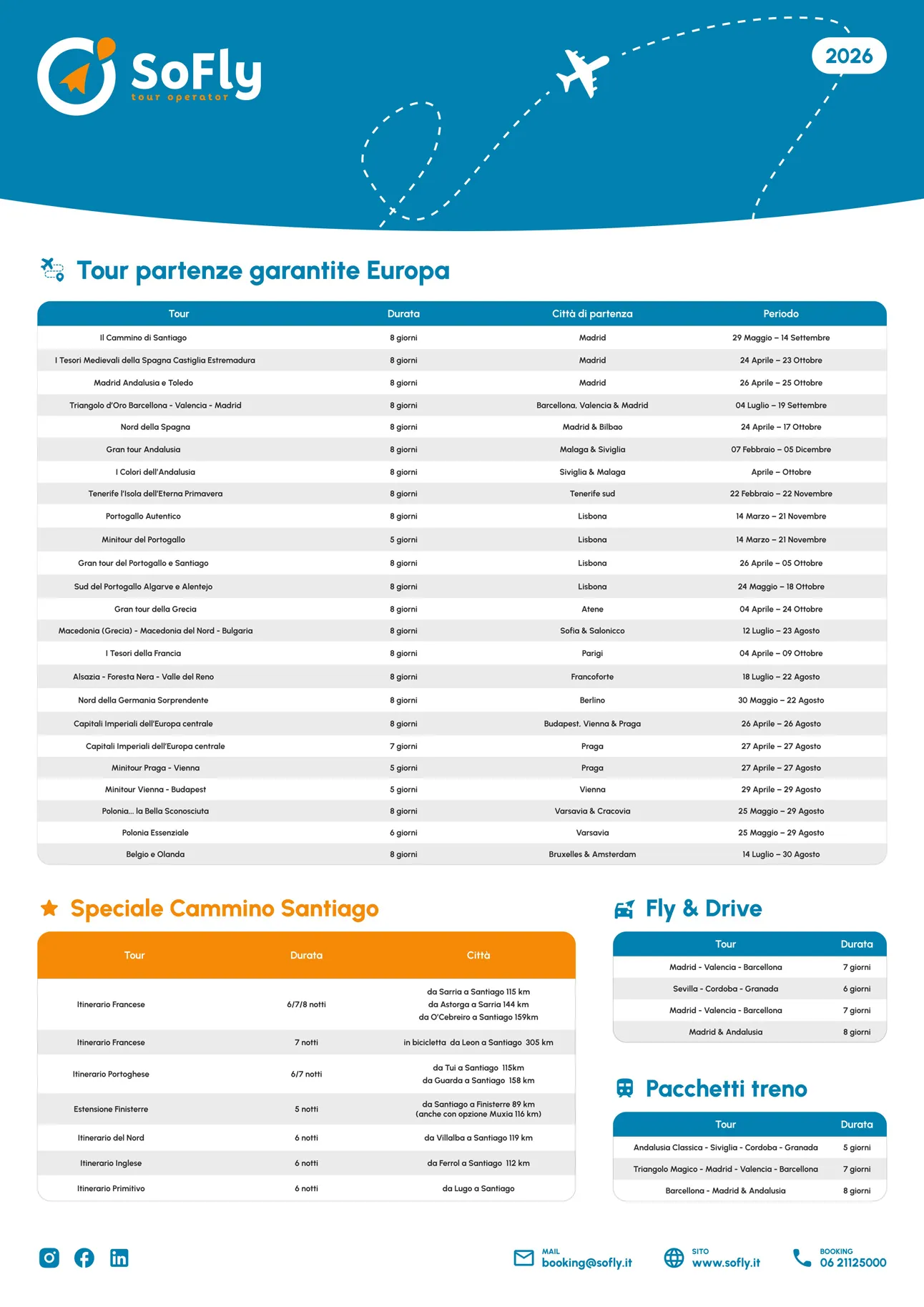 SPECIALE TOUR PARTENZE GARANTITE EUROPA