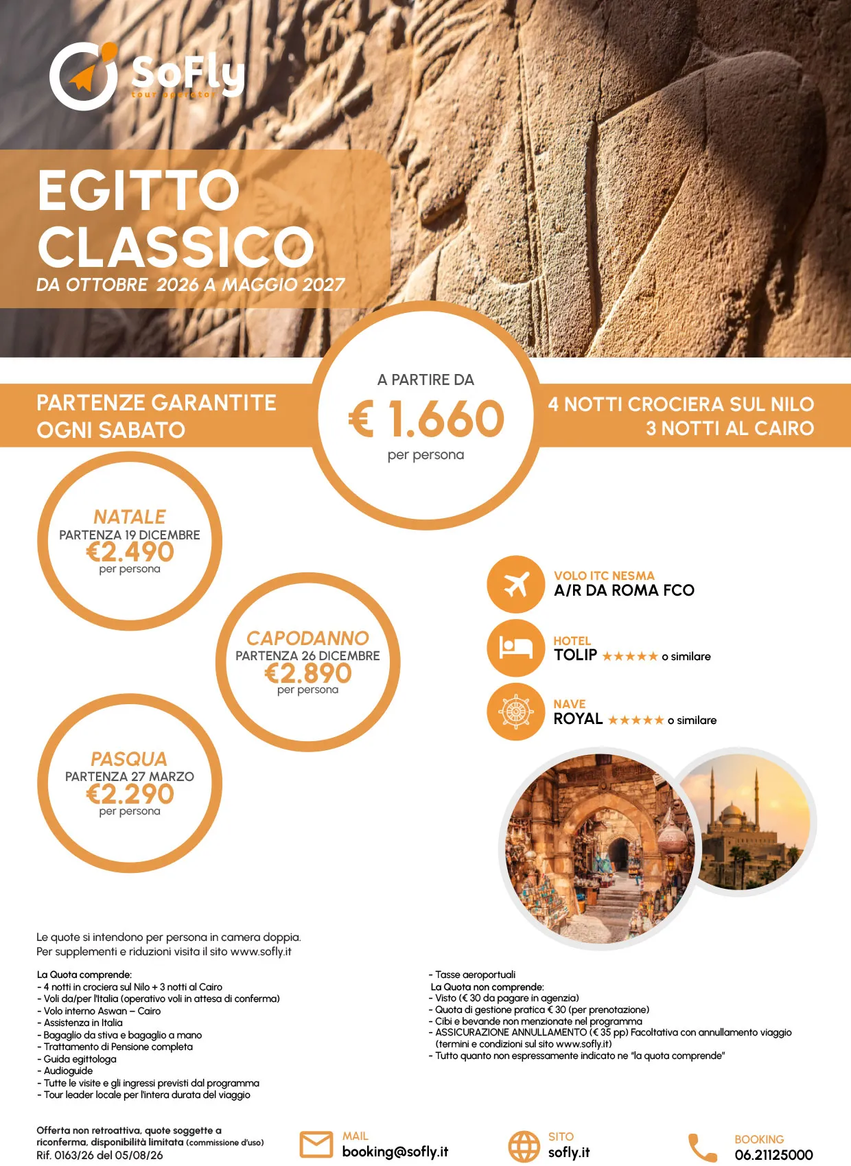 IL CAIRO E CROCIERA SUL NILO DA OTTOBRE 2026 A MAGGIO 2027