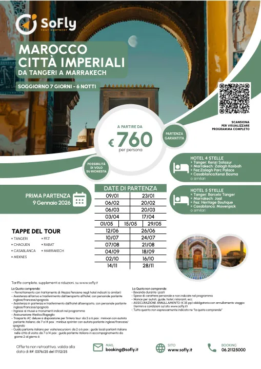 TOUR MAROCCO CITTA' IMPERIALI DA TANGERI A MARRAKECH