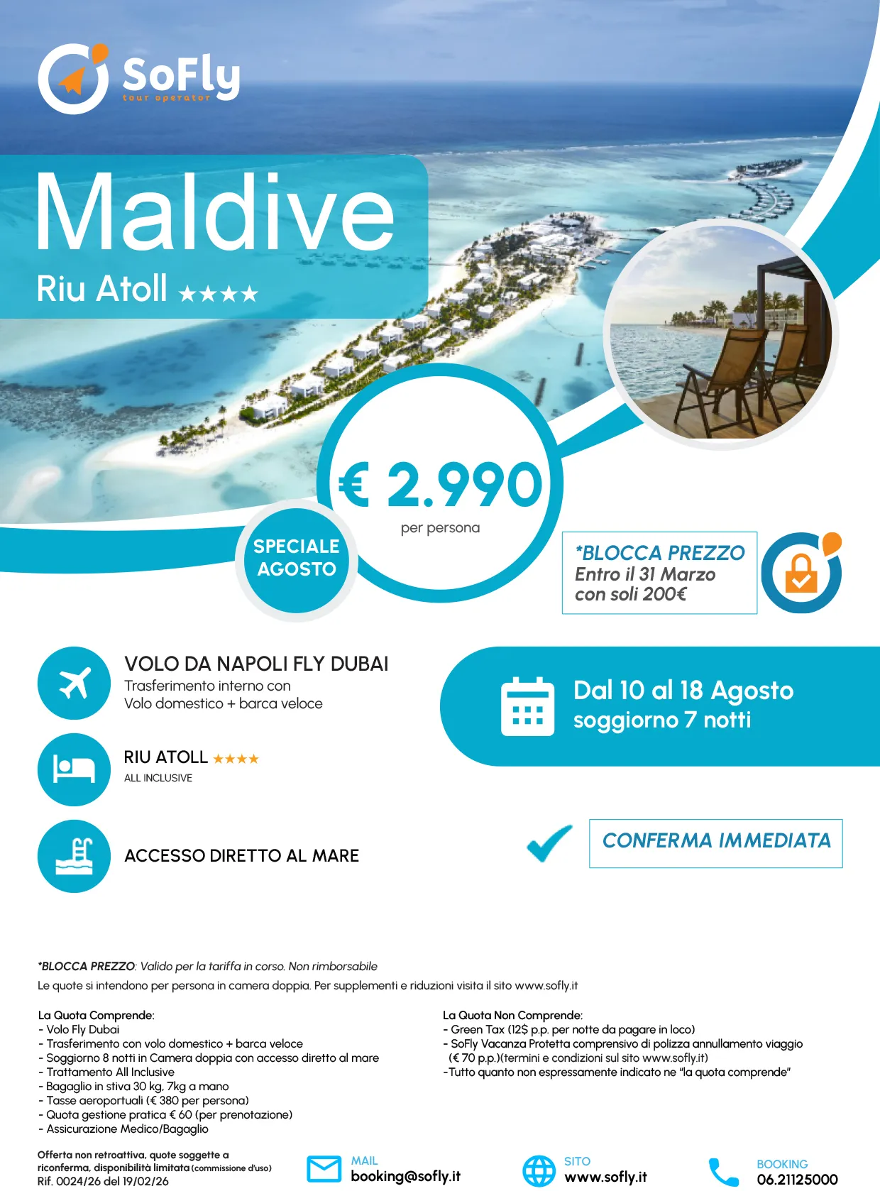 SPECIALE MALDIVE AGOSTO CON VOLO DA NAPOLI