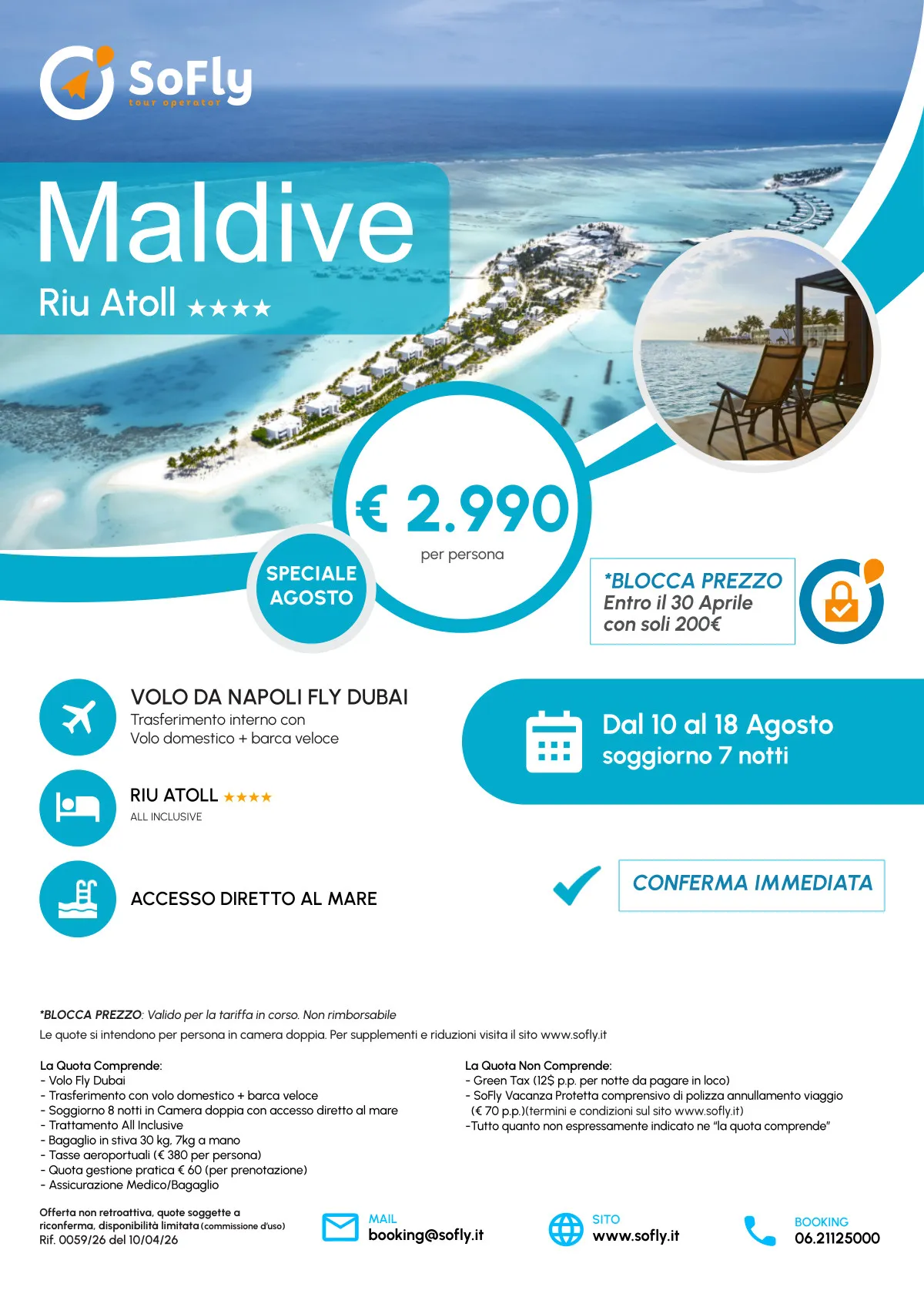 SPECIALE MALDIVE AGOSTO CON VOLO DA NAPOLI